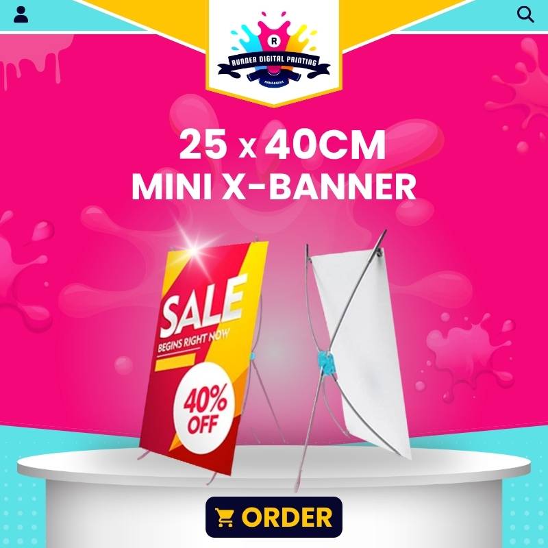 Tempat Cetak Murah Mini X Banner untuk Promosi Meja