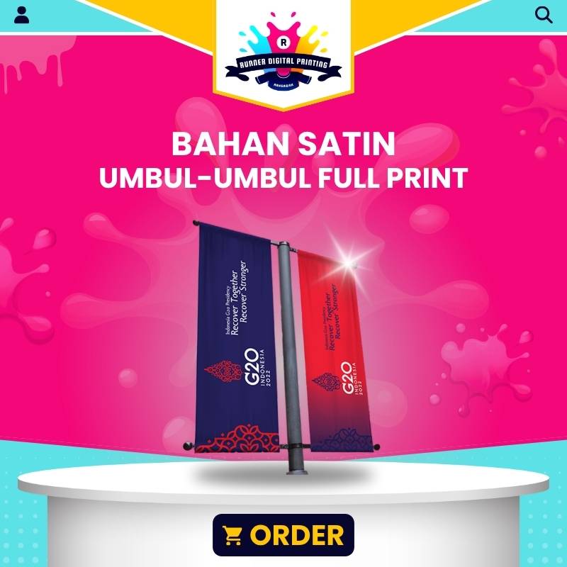 Tempat Cetak Murah Umbul-Umbul Custom Full Print Bahan Sateen