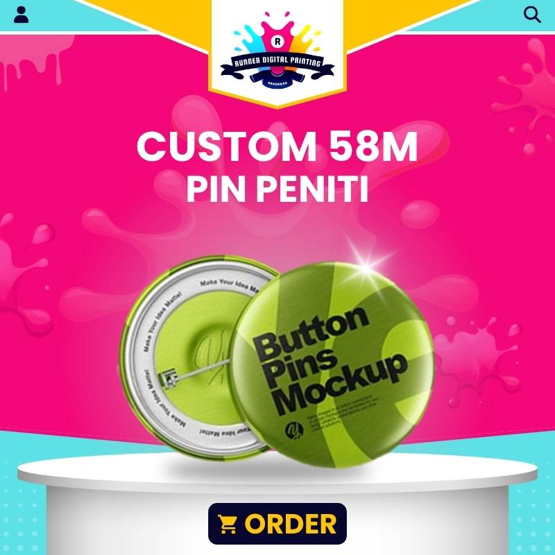 Tempat Cetak Murah Custom 58mm Pin Peniti