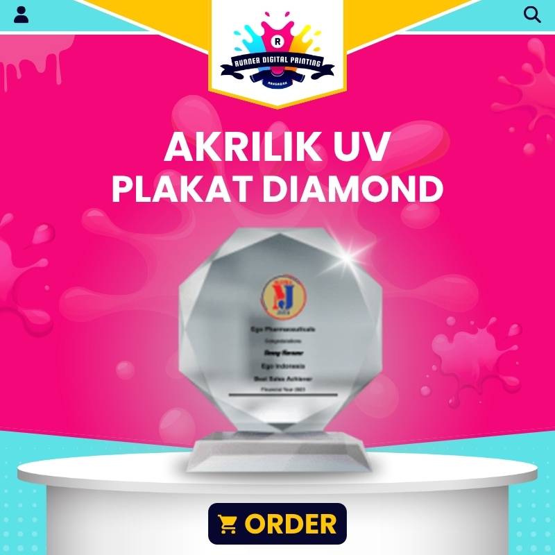Tempat Cetak Murah Plakat Diamond Akrilik UV
