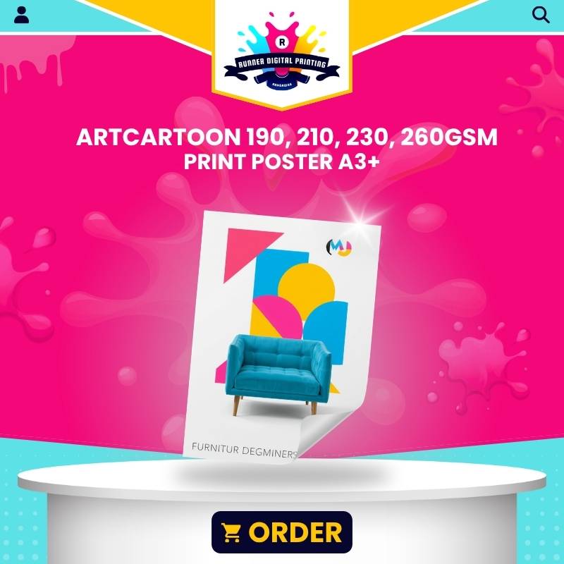 Tempat Cetak Murah Artcartoon 190, 210, 230, 260 GSM Print Poster A3+