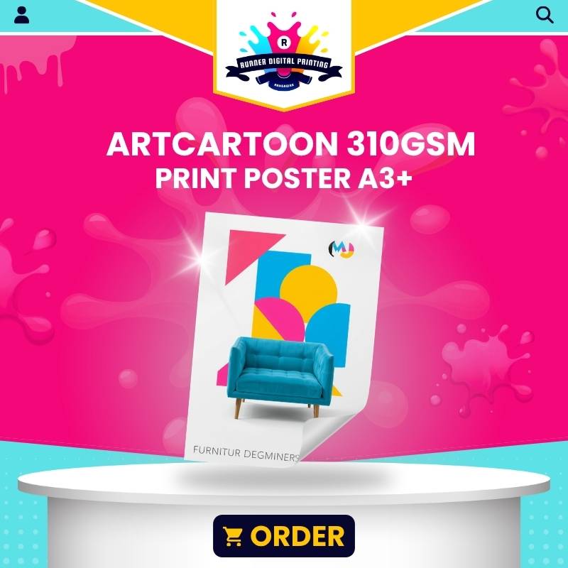 Tempat Cetak Murah Artcartoon 310 GSM Print Poster A3+