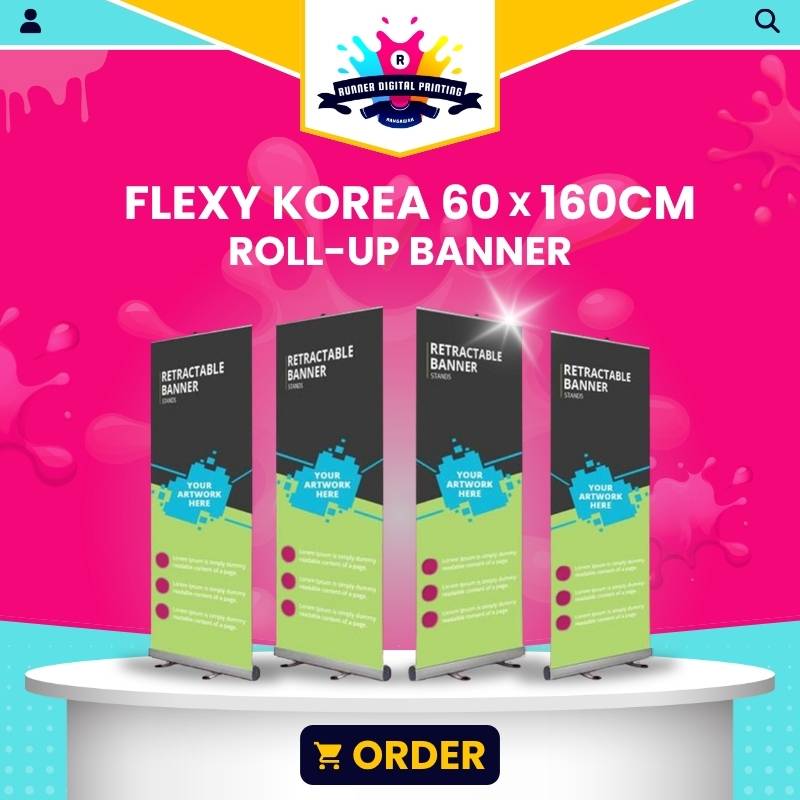 Tempat Cetak Murah Roll Up Banner Flexy Korea