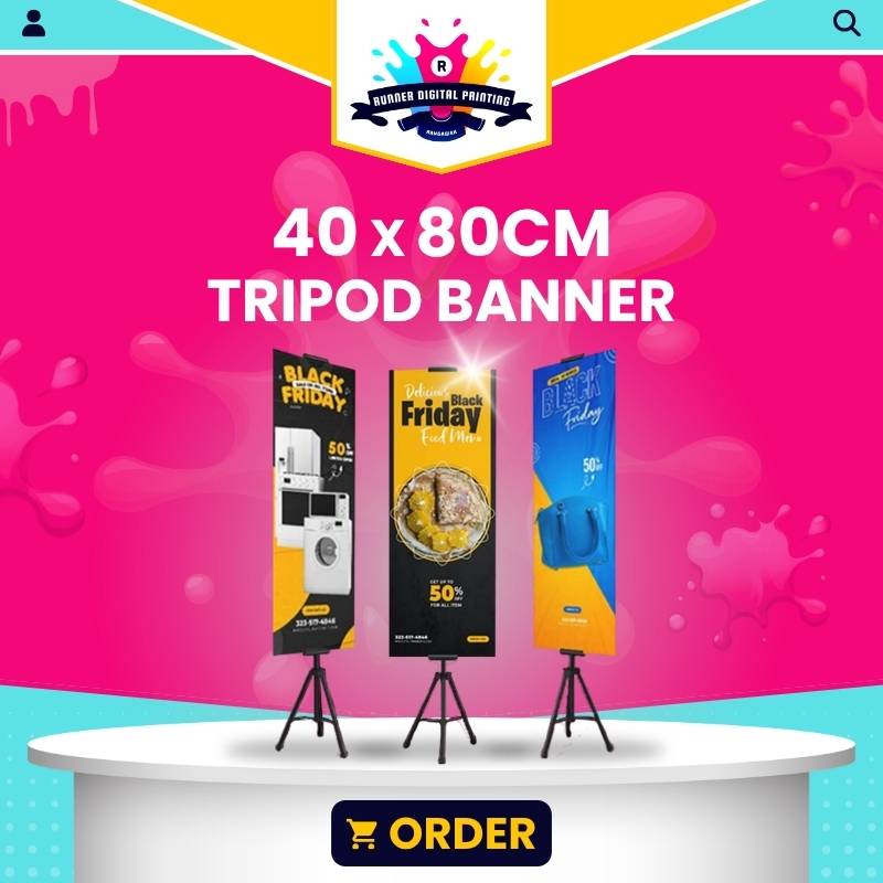 Tempat Cetak Murah Tripod Banner 40 x 80 cm